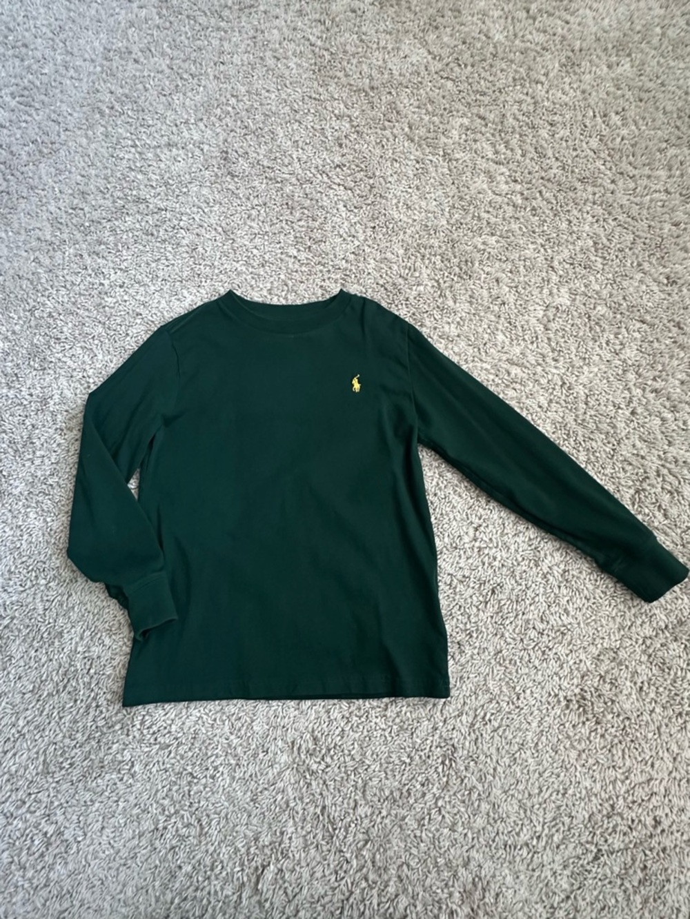 Polo by Ralph Lauren Kids Long-Sleeve Crewneck Shirt - Green with Yellow Pony